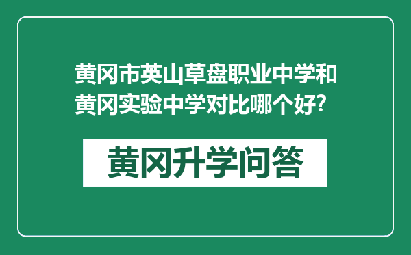 黄冈市英山草盘职业中学和黄冈实验中学对比哪个好？