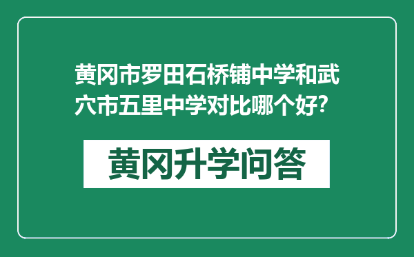 黄冈市罗田石桥铺中学和武穴市五里中学对比哪个好？