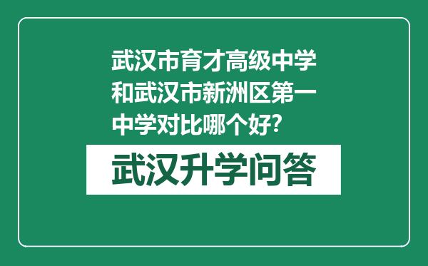 武汉市育才高级中学和武汉市新洲区第一中学对比哪个好？