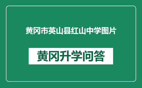 黄冈市英山县红山中学图片