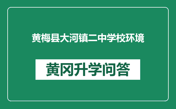 黄梅县大河镇二中学校环境