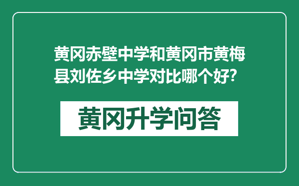黄冈赤壁中学和黄冈市黄梅县刘佐乡中学对比哪个好？