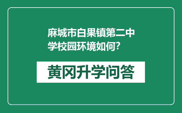 麻城市白果镇第二中学校园环境如何？