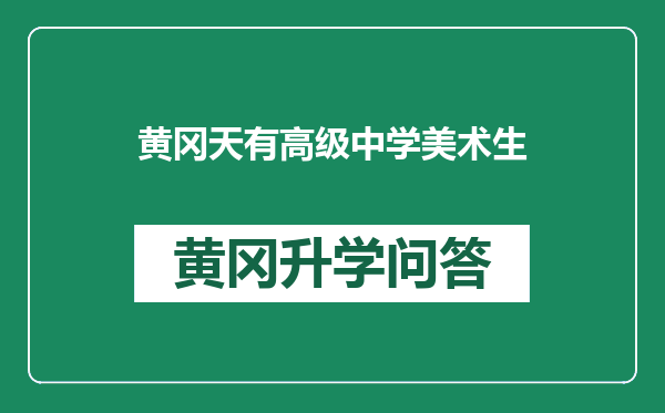 黄冈天有高级中学美术生