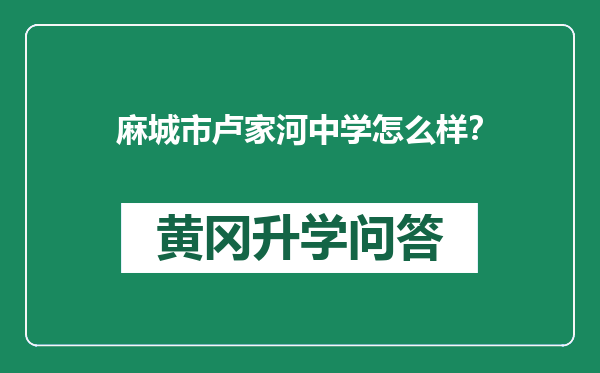 麻城市卢家河中学怎么样？