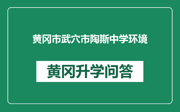 黄冈市武穴市陶斯中学环境