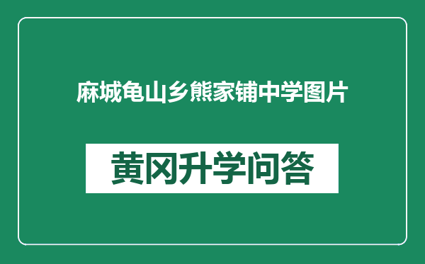 麻城龟山乡熊家铺中学图片