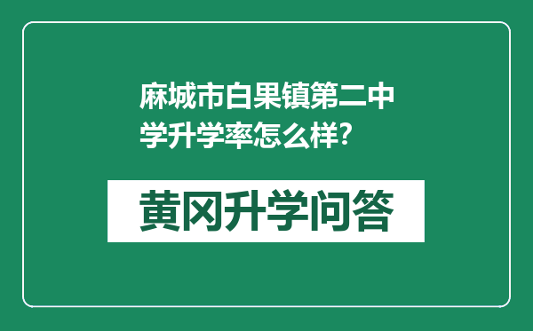 麻城市白果镇第二中学升学率怎么样？