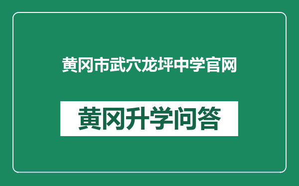 黄冈市武穴龙坪中学官网