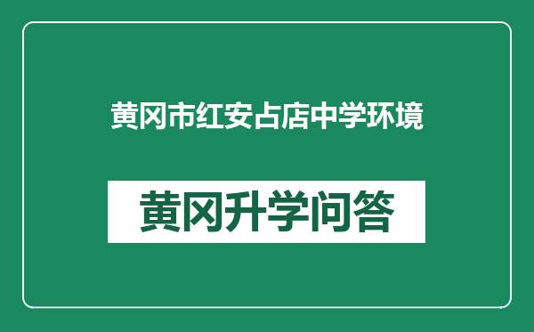 黄冈市红安占店中学环境