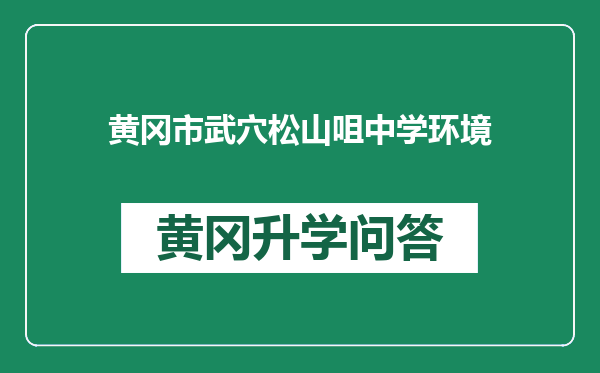 黄冈市武穴松山咀中学环境
