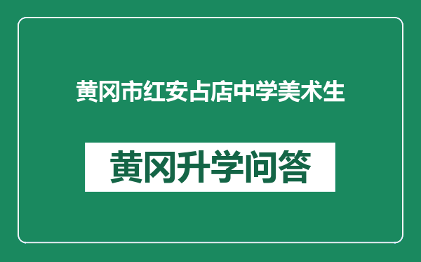 黄冈市红安占店中学美术生