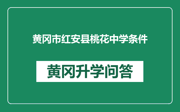 黄冈市红安县桃花中学条件