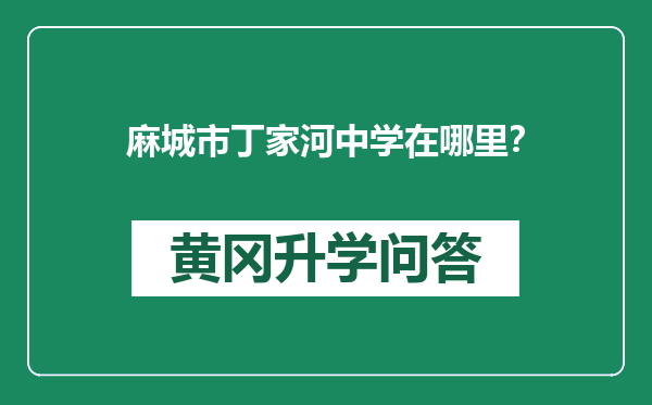 麻城市丁家河中学在哪里？