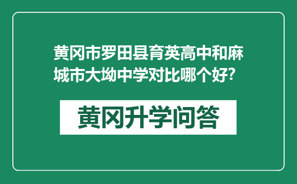 黄冈市罗田县育英高中和麻城市大坳中学对比哪个好？
