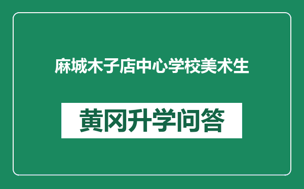麻城木子店中心学校美术生