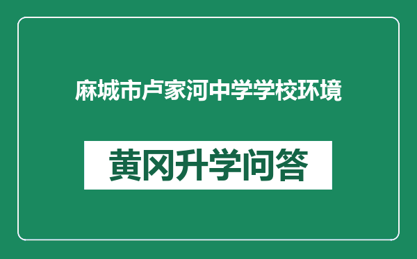 麻城市卢家河中学学校环境
