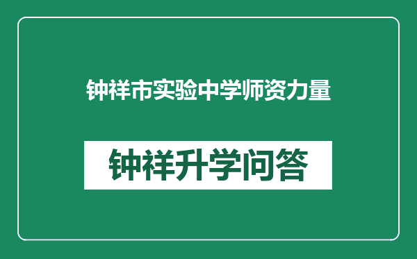 钟祥市实验中学师资力量