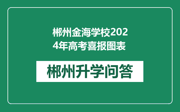 郴州金海学校2024年高考喜报图表