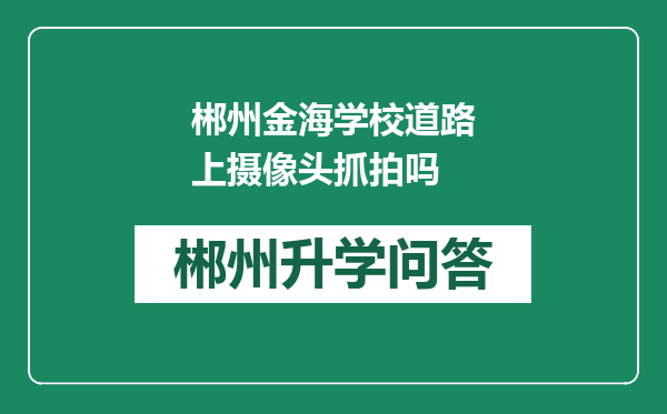 郴州金海学校道路上摄像头抓拍吗