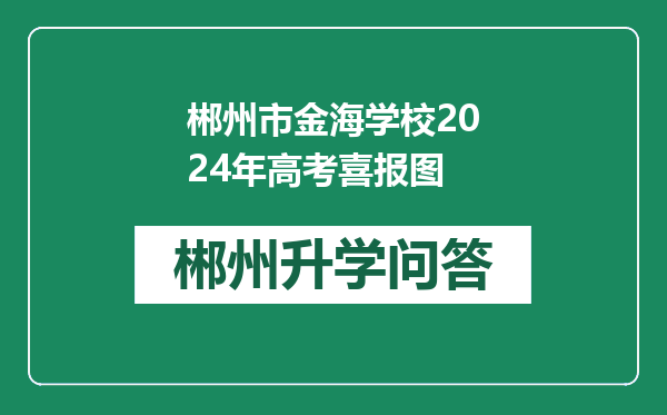 郴州市金海学校2024年高考喜报图