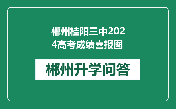 郴州桂阳三中2024高考成绩喜报图