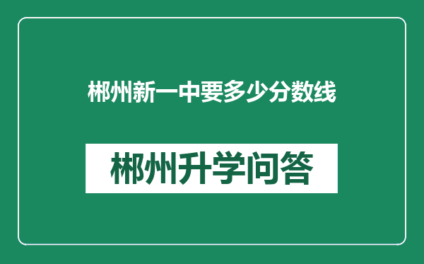 郴州新一中要多少分数线