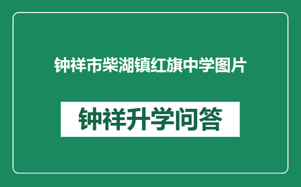 钟祥市柴湖镇红旗中学图片