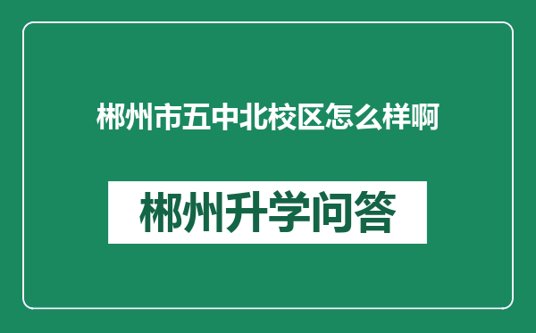 郴州市五中北校区怎么样啊