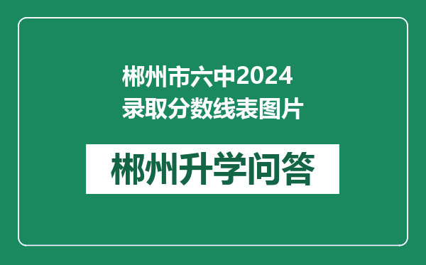 郴州市六中2024录取分数线表图片