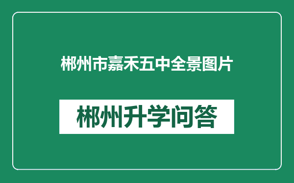 郴州市嘉禾五中全景图片