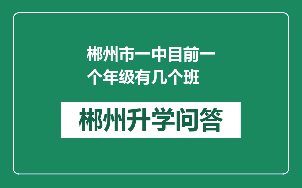 郴州市一中目前一个年级有几个班