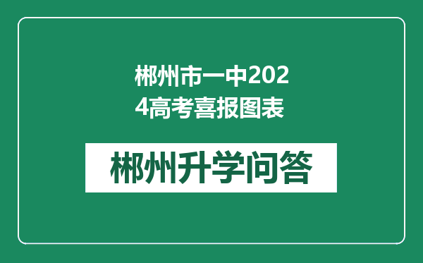 郴州市一中2024高考喜报图表