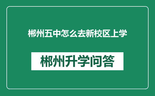 郴州五中怎么去新校区上学