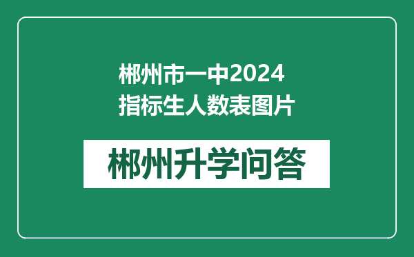 郴州市一中2024指标生人数表图片