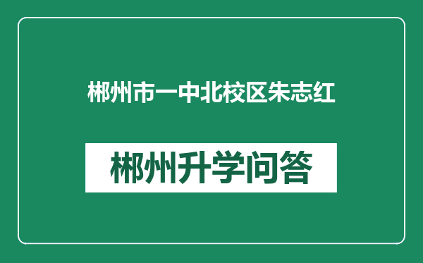 郴州市一中北校区朱志红