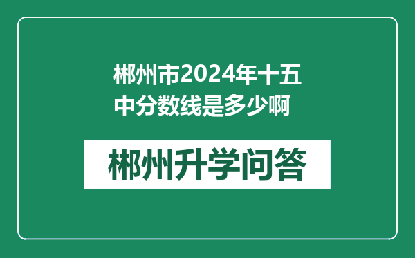 郴州市2024年十五中分数线是多少啊