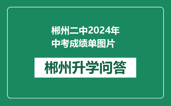 郴州二中2024年中考成绩单图片