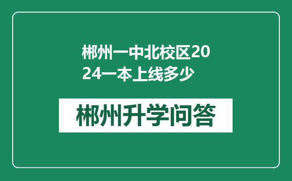 郴州一中北校区2024一本上线多少