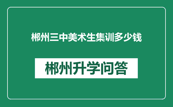 郴州三中美术生集训多少钱