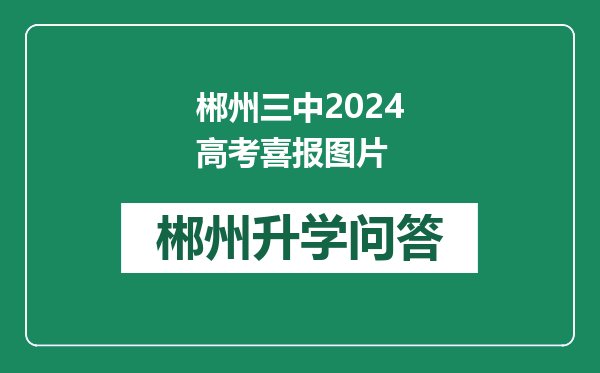 郴州三中2024高考喜报图片