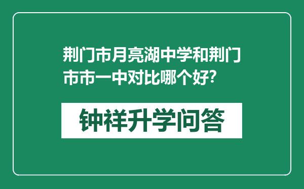 荆门市月亮湖中学和荆门市市一中对比哪个好？