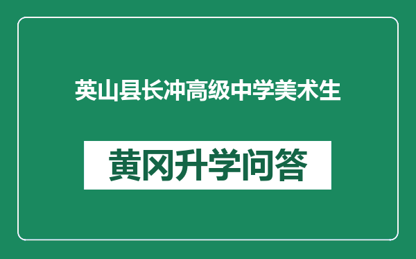 英山县长冲高级中学美术生