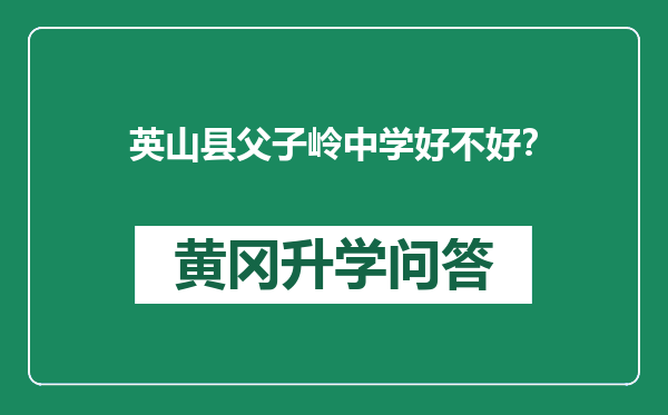 英山县父子岭中学好不好？