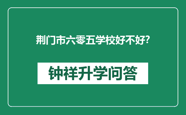 荆门市六零五学校好不好？
