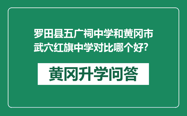 罗田县五广祠中学和黄冈市武穴红旗中学对比哪个好？