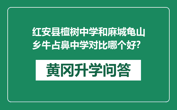 红安县檀树中学和麻城龟山乡牛占鼻中学对比哪个好？