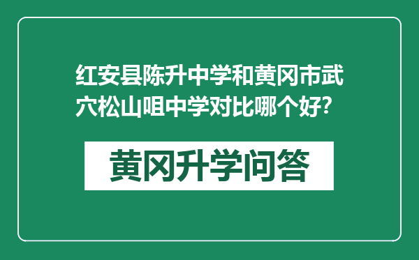 红安县陈升中学和黄冈市武穴松山咀中学对比哪个好？