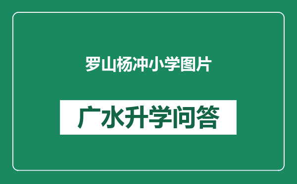 罗山杨冲小学图片