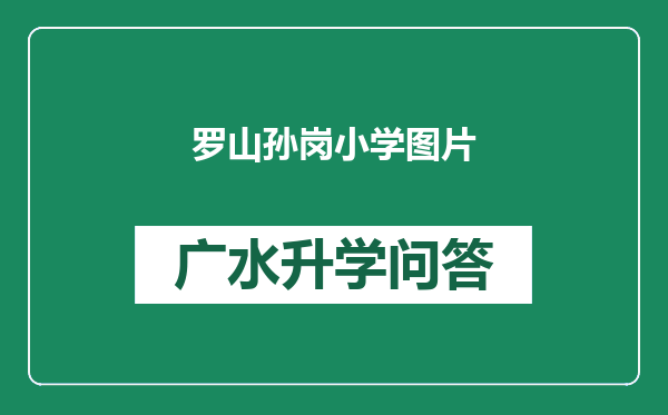罗山孙岗小学图片
